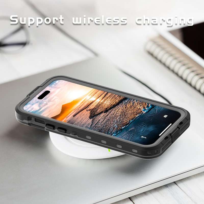 For iPhone 15 RedPepper IP68 Waterproof MagSafe Phone Case(Black)