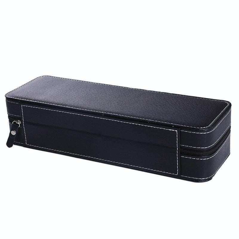 6 Bit Zipper Watch Box Storage Display Box PU Zipper Bag Watch Box(Black)