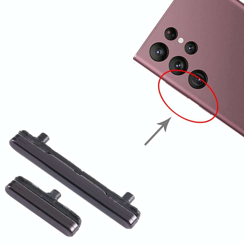 For Samsung Galaxy S22 Ultra 5G SM-S908 10pcs Power Button + Volume Control Button(Black)