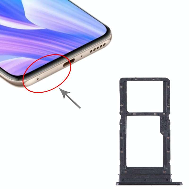 For Huawei Enjoy 30 Plus SIM + SIM / Micro SD Card Tray (Black)