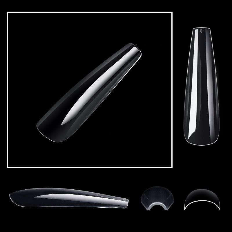 240 PCS/Box Thin Soft Transparent Nail Pieces, Shape: Extra Long Hose Nails