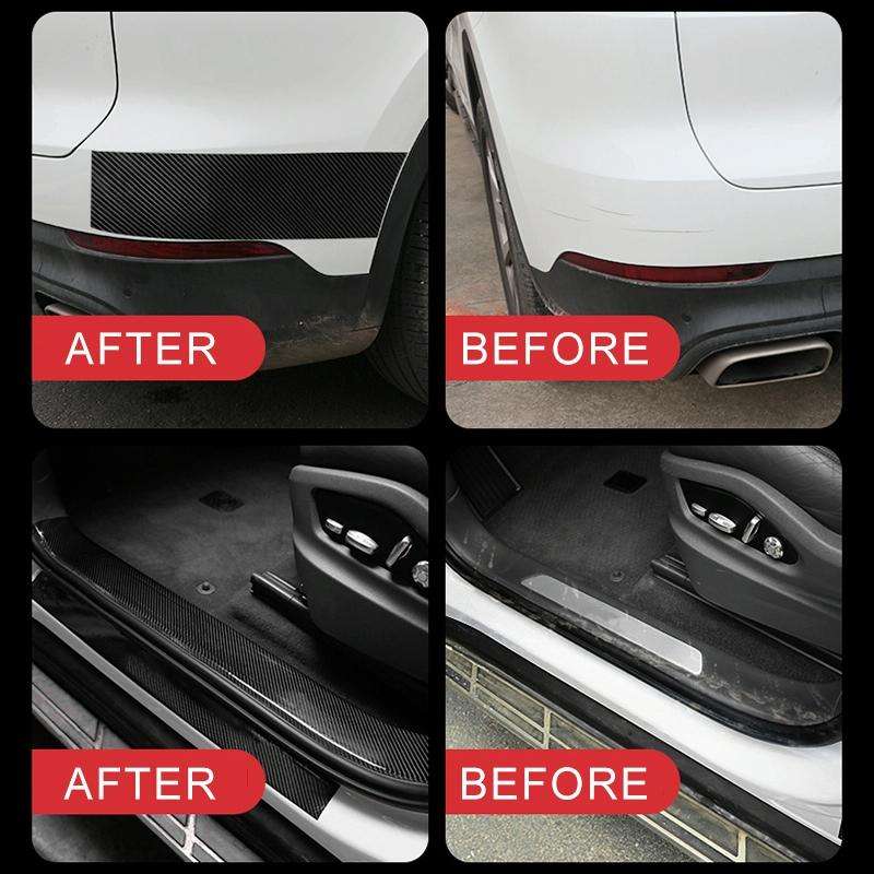 Universal Car Carbon Fiber Door Anti-collision Strip Protection Guards Trims Stickers Tape, Size:...