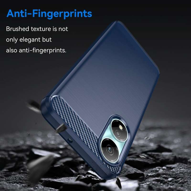 For Honor X7b Brushed Texture Carbon Fiber TPU Phone Case(Blue)