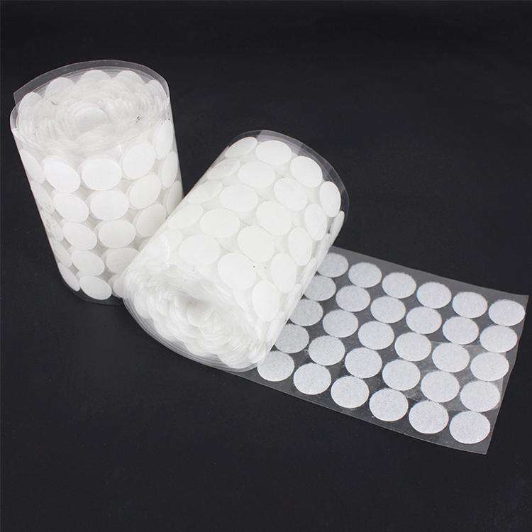 1000 PCS 10mm Round Nylon Adhesive Hook and Loop Fastener(White)