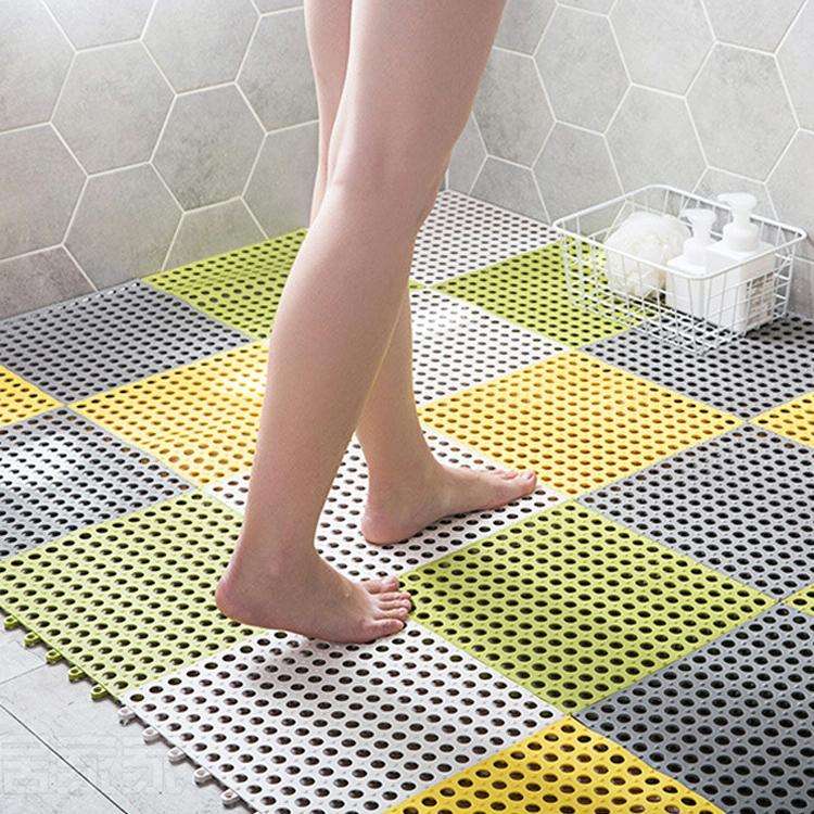 4 PCS Bathroom Anti-Slip Mat Shower Room Splicing Ground Pad, Size: 30x30cm(Yellow)