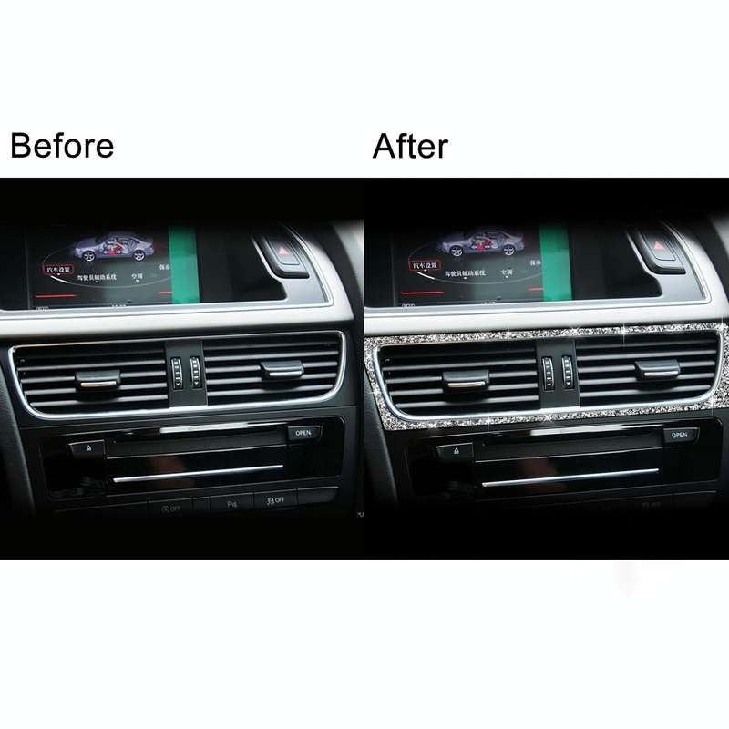 For Audi A4 / A5 / Q5 Car Air Conditioning Air Outlet Frame Diamond Decoration Sticker, Left Drive