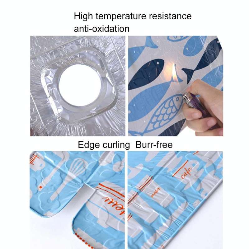 2 PCS Gas Stove Protectors Foil Heat-resistant Anti-Fouling Liner Cleaning Kitchen Tools Mat(Silver)