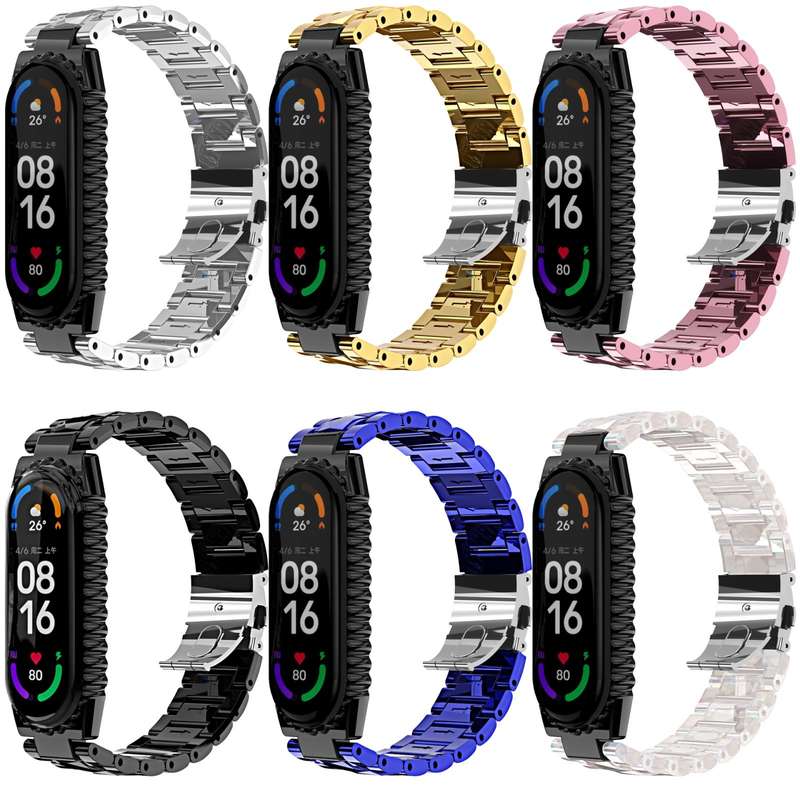 For Xiaomi Mi Band 6 / 5 Stainless Steel Watch Band(Silver)