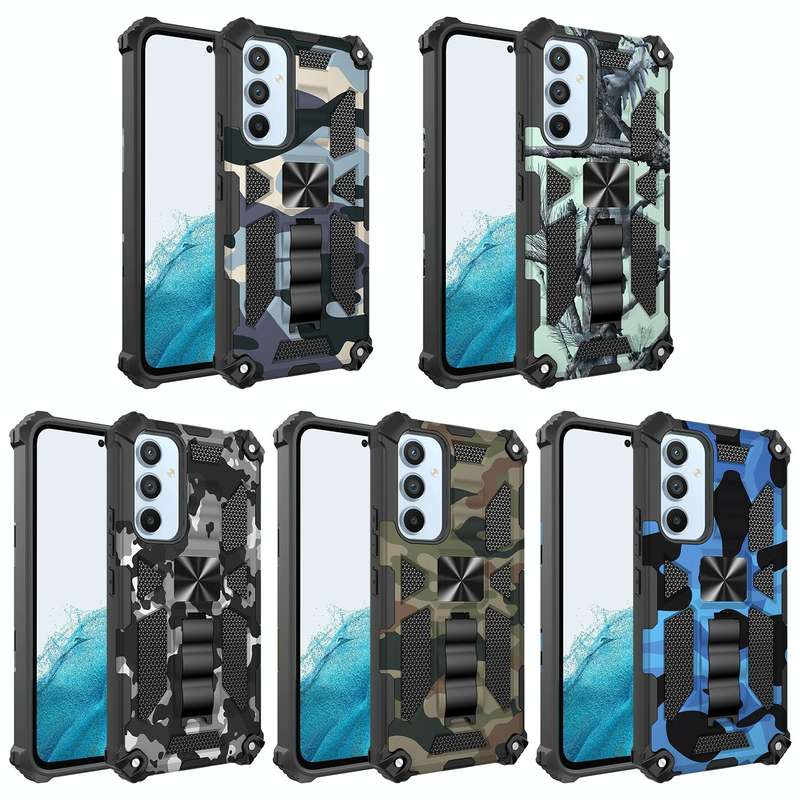 For Samsung Galaxy A54 5G Camouflage Armor Shockproof TPU + PC Magnetic Protective Phone Case wit...
