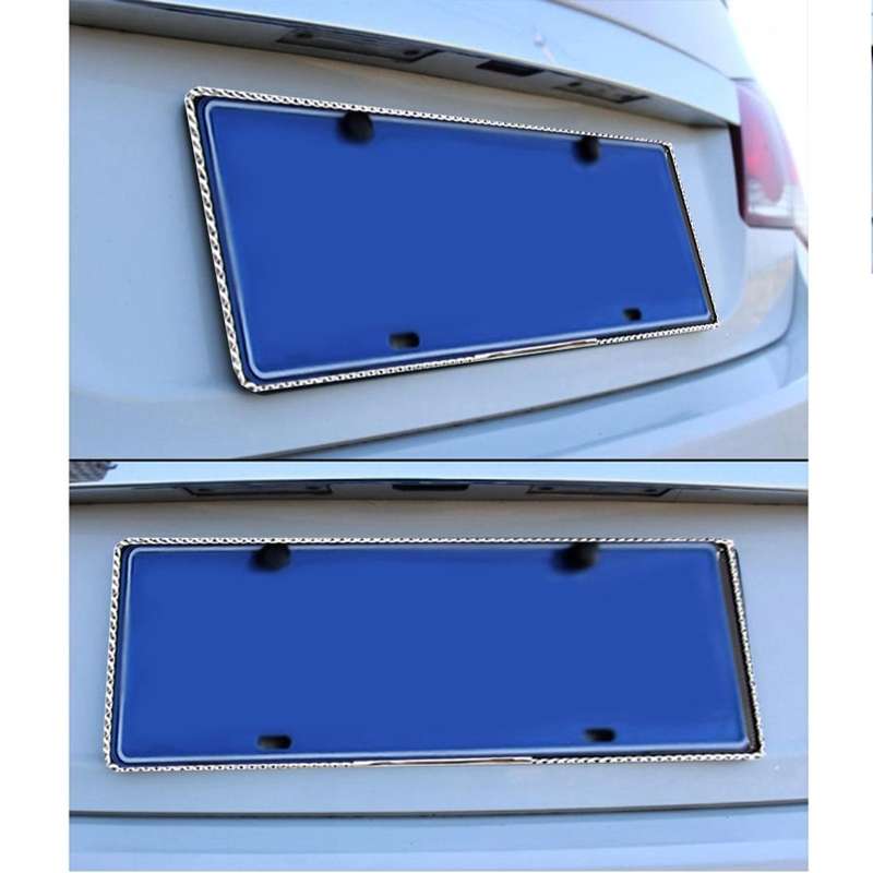 2 PCS Car License Plate Frames Car Styling License Plate Frame Magnesium Alloy Universal License ...