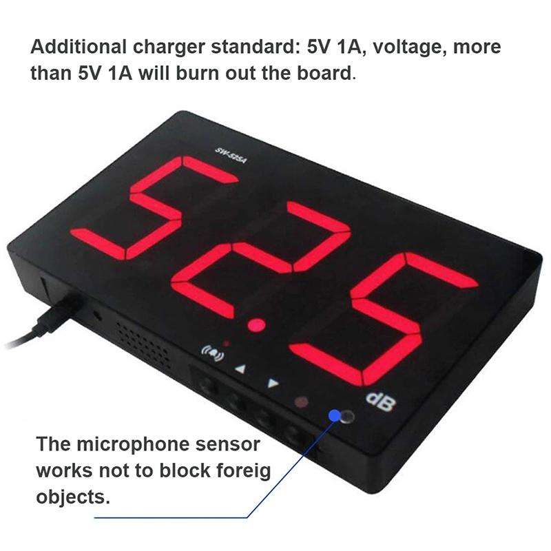 SNDWAY SW525A Wall-mounted 30-130dB Large Screen Digital Display Noise Decibel Monitoring Testers