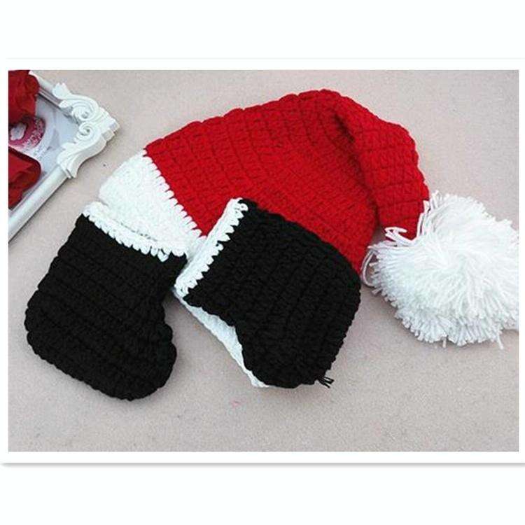 Babies Photography Clothing Christmas Clothing Set Hand-knitted Wool Hat + Overalls Shorts + Sock...