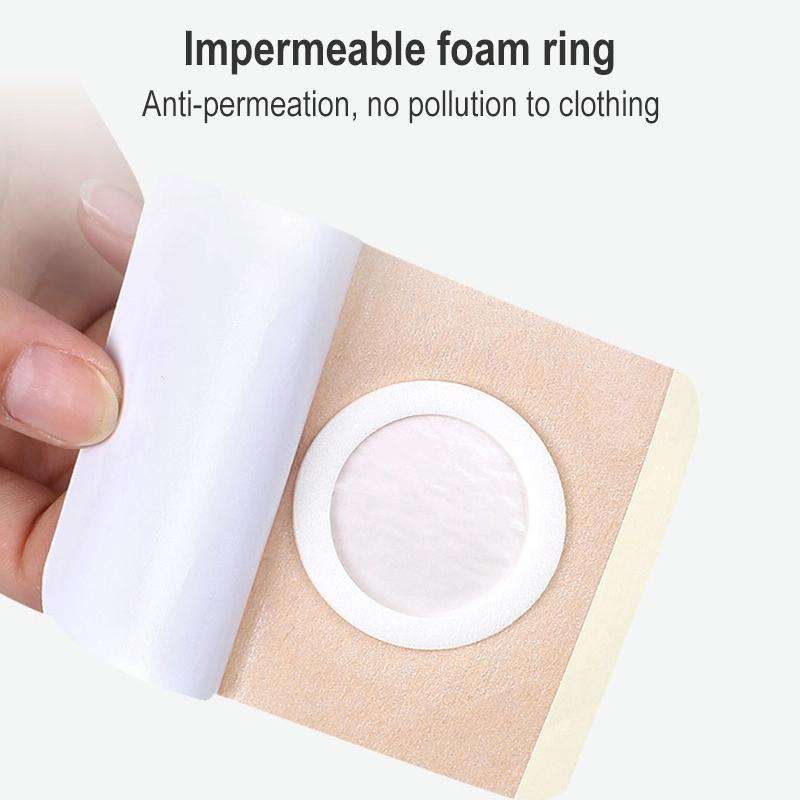 100 PCS 042 Spunlace Non-woven Stickers Anti-osmosis Three-volt Belly Button Plaster, Size:6x6x2c...