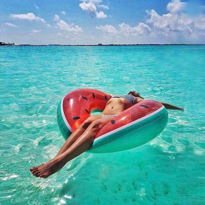 Inflatable Watermelon Shaped Swimming Ring, Inflated Size: 114 x 114cm