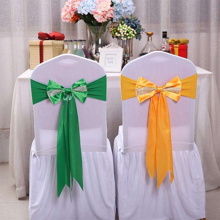 For Wedding Events Party Ceremony Banquet Christmas Decoration Chair Sash Bow Elastic Chair Ribbo...