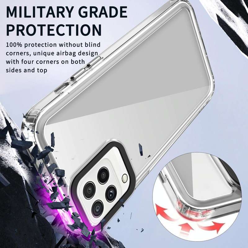 For Samsung Galaxy A22 4G Transparent Acrylic + TPU Shockproof Phone Case(Transparent Purple)