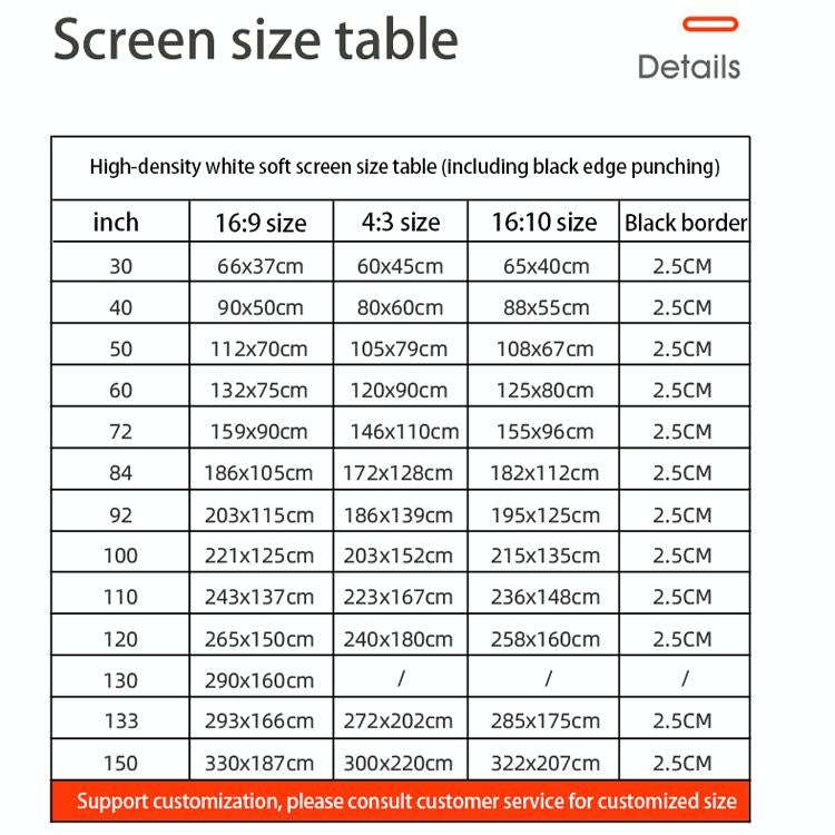 Simple Folding High Density Polyester Projector Film Curtain, Size:72 inch (4:3) Projection Area:...