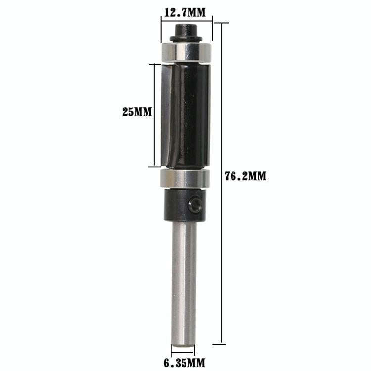 Double Bearing Trimming Knife Woodworking Milling Cutter, Style:1/4x1/2x25cm Black