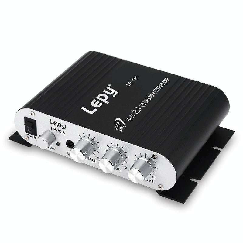 Car 2.1CH HIFI Subwoofer Amplifier Audio, Support MP3(Black)