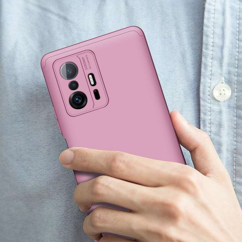 For Xiaomi Mi 11T GKK Three Stage Splicing Full Coverage PC Phone Case(Rose Gold)