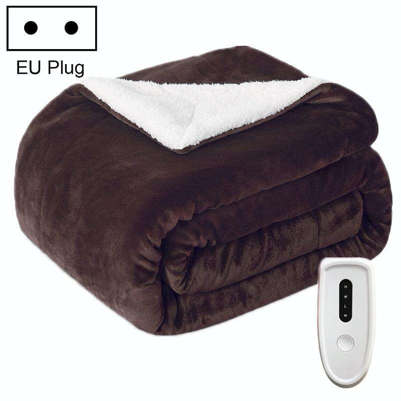 Intelligent Temperature Control Electric Heating Blanket, Size: 130x180cm EU Plug(Brown White)