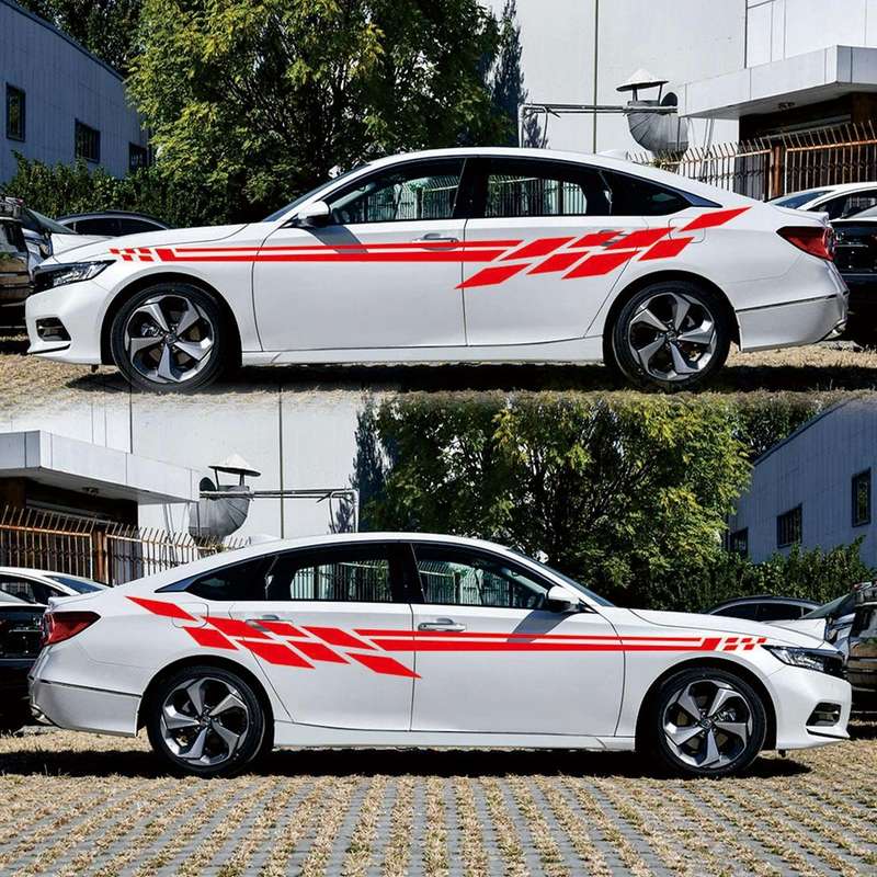 Car Styling Plaid Series PVC Sticker Auto Decorative Sticker (Red)