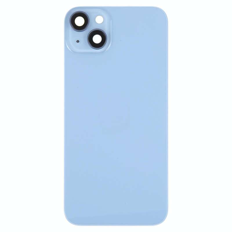 Glass Battery Back Cover with Holder for iPhone 14(Blue)