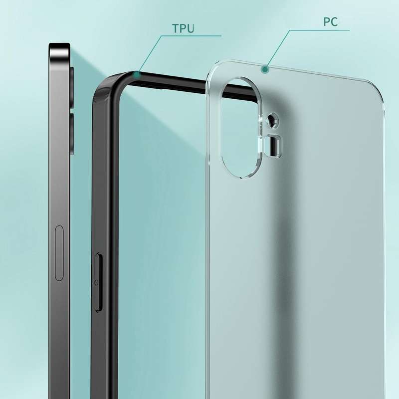 For Nothing Phone 1 Four-corner Shockproof TPU + PC Phone Case(Transparent Black)