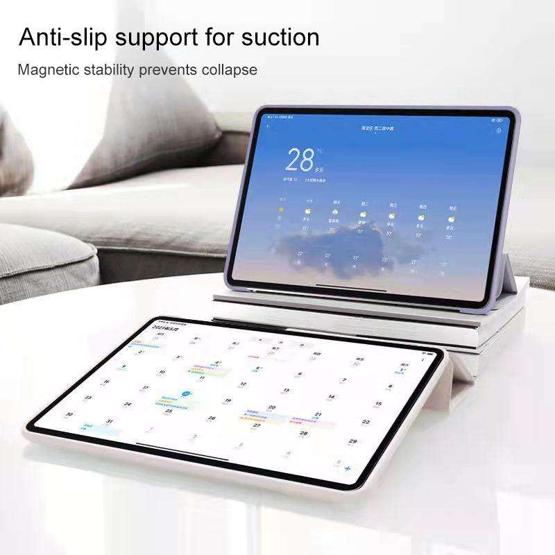 For Xiaomi Pad 5 / Pad 5 Pro Skin Feel Matte Honeycomb Leather Tablet Case with Tri-fold Bracket(...