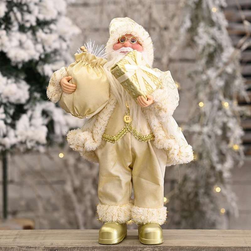 Christmas Decoration Standing Santa Claus Doll Christmas Backpack Old Man Doll Ornaments, Specifi...