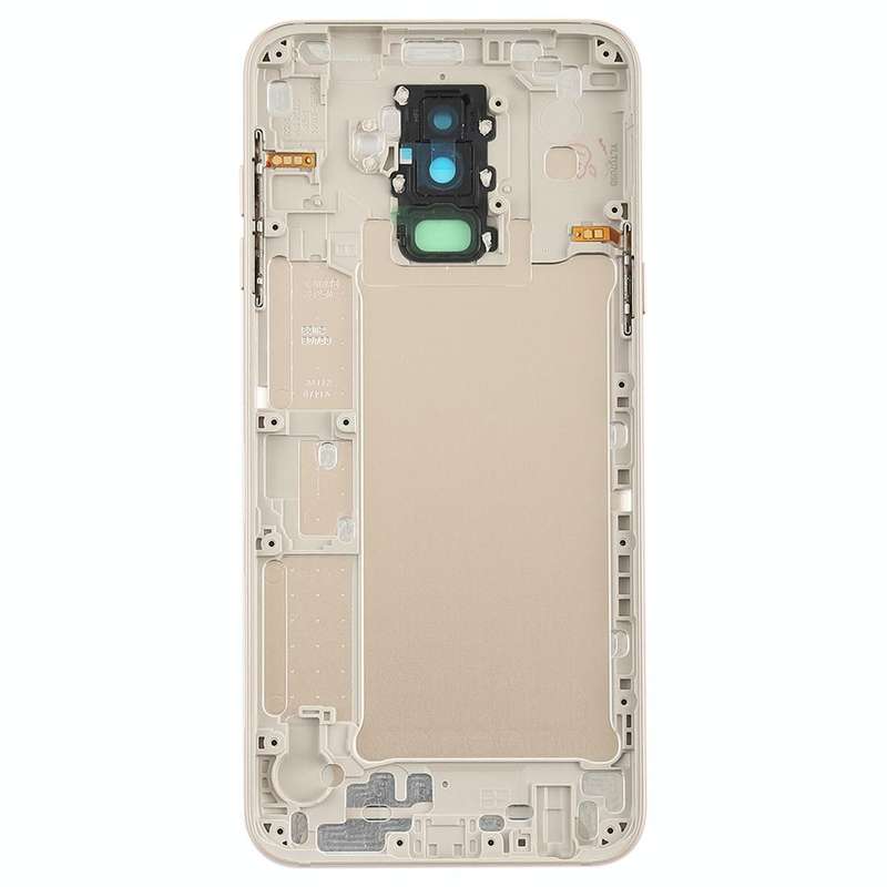 For Galaxy A6+ (2018) / A605 Back Cover with Side Keys & Camera Lens (Gold)