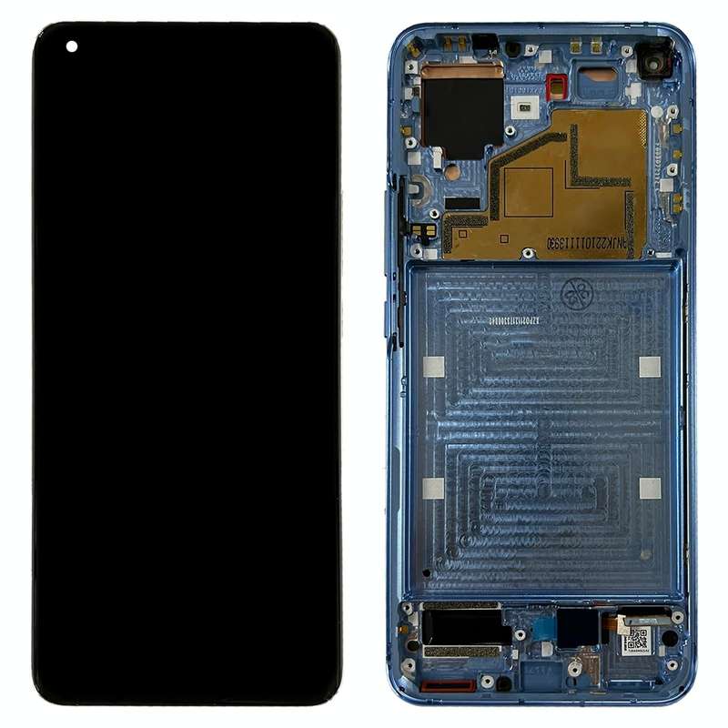 Original LCD Screen for Xiaomi Mi 11 M2011K2C, M2011K2G Digitizer Full Assembly with Frame(Blue)
