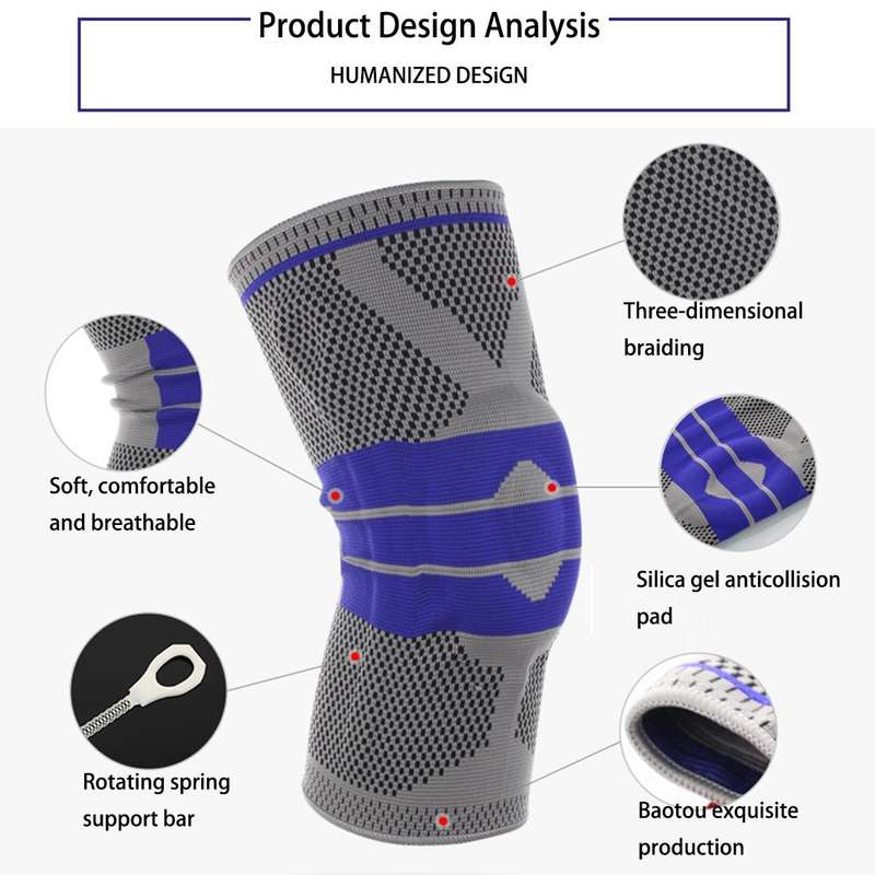 Outdoor Fitness Mountaineering Knit Protection Silicone Anti - collision Spring Support Sports Kn...