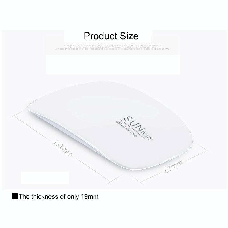 SUN mini 2 6W UV + LED USB Nail Lamp Fingernail Gel Curing Dryer(White)