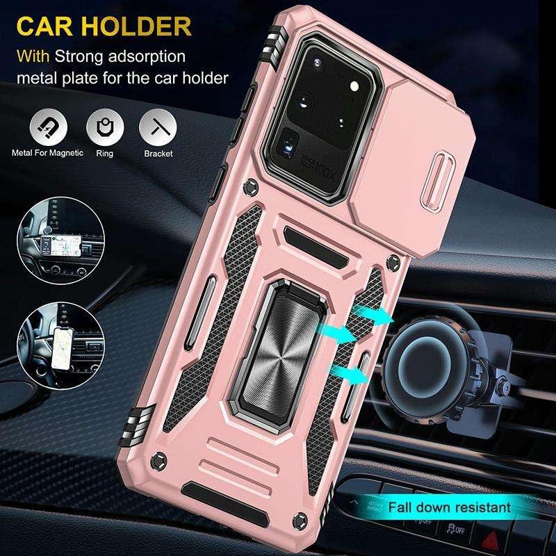 For Samsung Galaxy S20 Ultra Armor PC + TPU Camera Shield Phone Case(Rose Gold)
