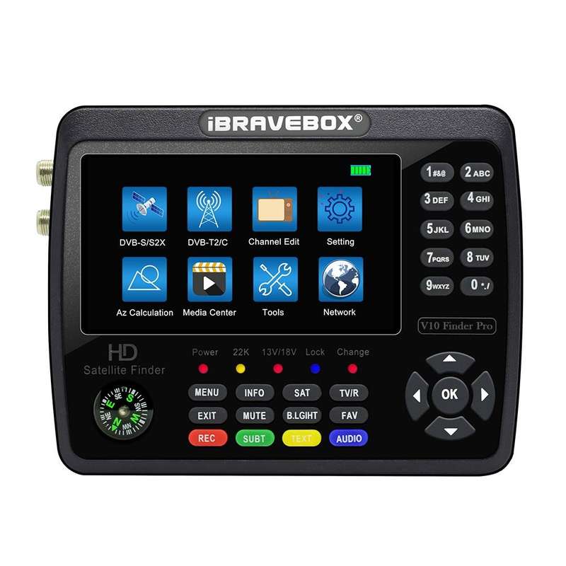 iBRAVEBOX V10 Finder Pro 4.3 inch Display Digital Satellite Meter Signal Finder, Support DVB-S/S2...