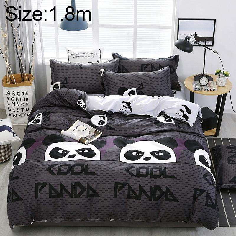 4 PCS/Set Bedding Set Happy Family Pattern Duvet Cover Flat Sheet Pillowcase Set, Size:1.8M(Panda...