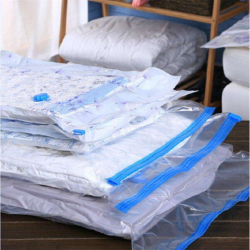 3 PCS Hot Vacuum Bag Storage Organizer Transparent Border Foldable Extra Large Seal Compressed Tr...