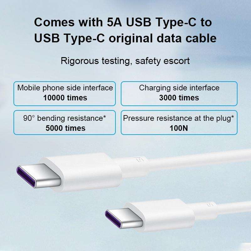 Original Huawei USB + USB-C / Type-C Interface Super Fast Charge GaN Dual Port Charger (Max 65W) ...