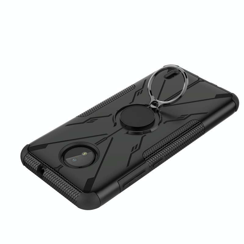 For Nokia C10 / C20 Armor Bear Shockproof PC + TPU Phone Protective Case with Ring Holder(Black)