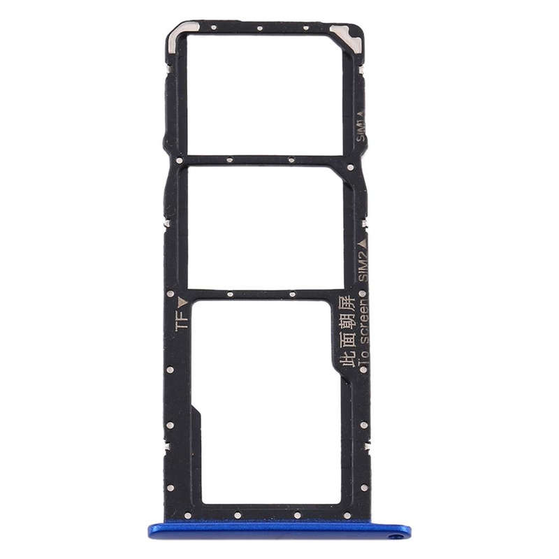 SIM Card Tray + SIM Card Tray + Micro SD Card Tray for Huawei Y8s (Blue)