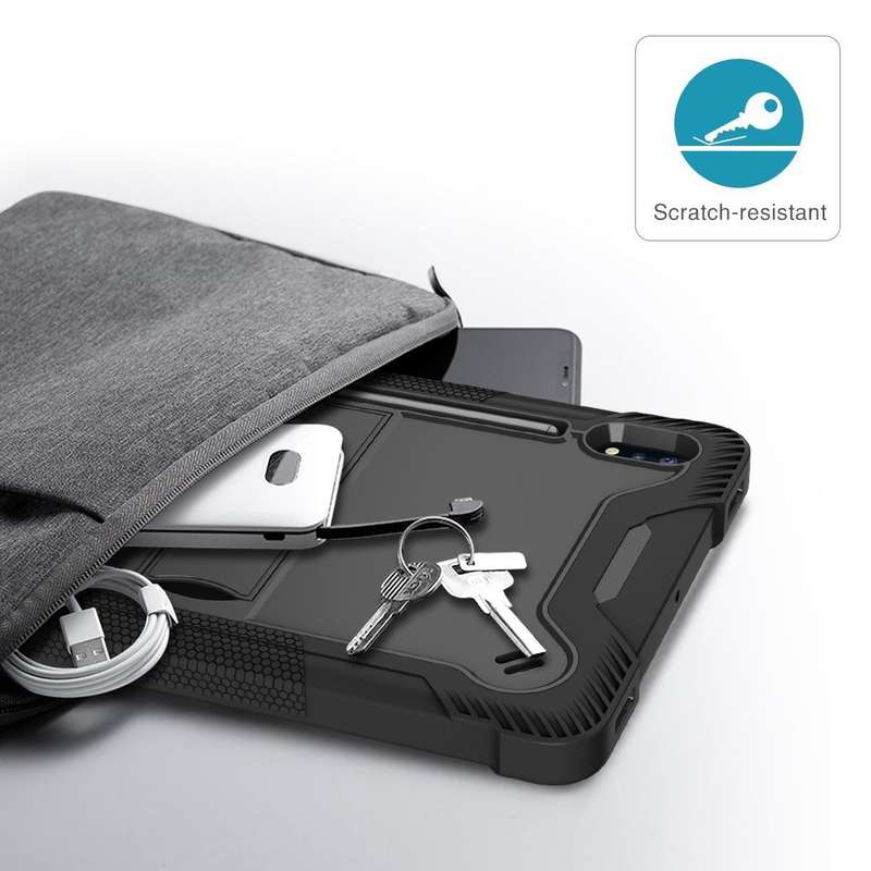 For Samsung Galaxy Tab S8 / Galaxy Tab S7 Silicone + PC Shockproof Protective Case with Holder(Bl...