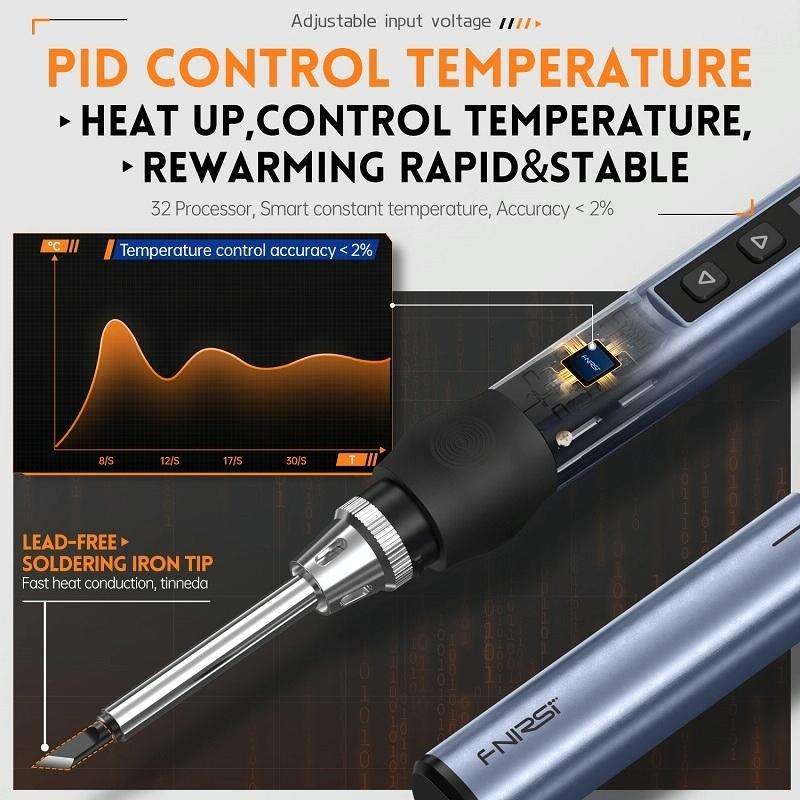 FNIRSI HS-01 Smart Soldering Iron Digital Display Portable Mini Soldering Station(Blue KR)