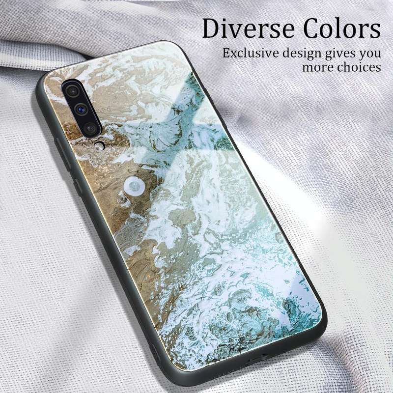 For Samsung Galaxy A50 / A50s / A30s Marble Pattern Glass Protective Case(DL06)