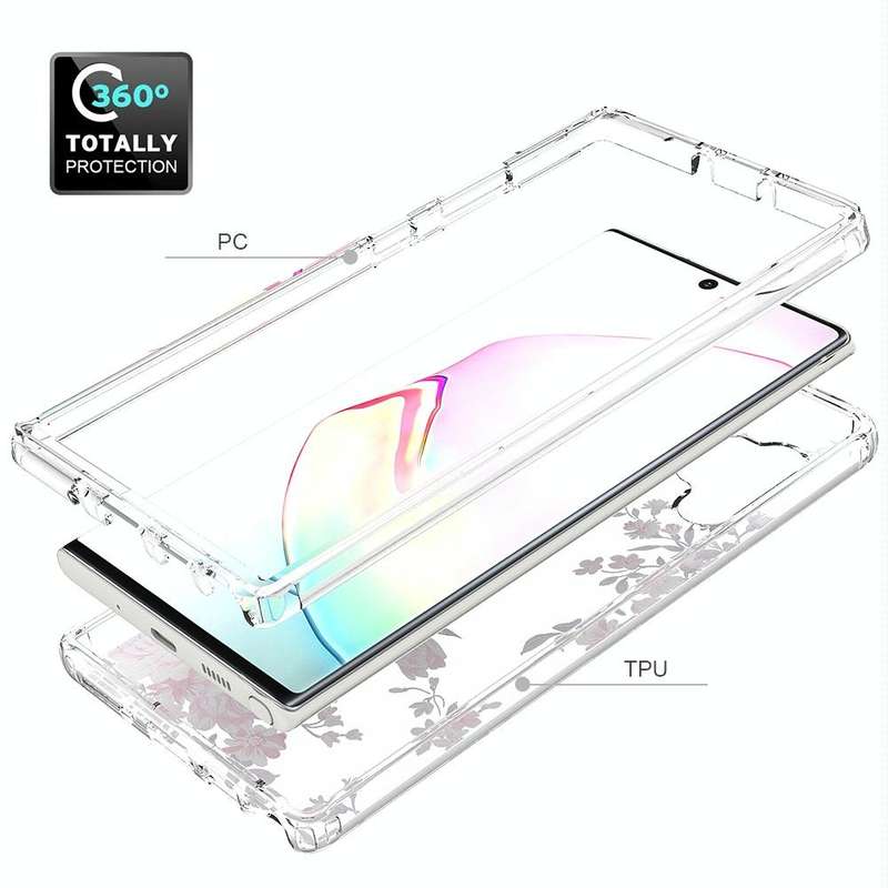 For Samsung Galaxy Note 10 2 in 1 High Transparent Painted Shockproof PC + TPU Protective Case(Rose)