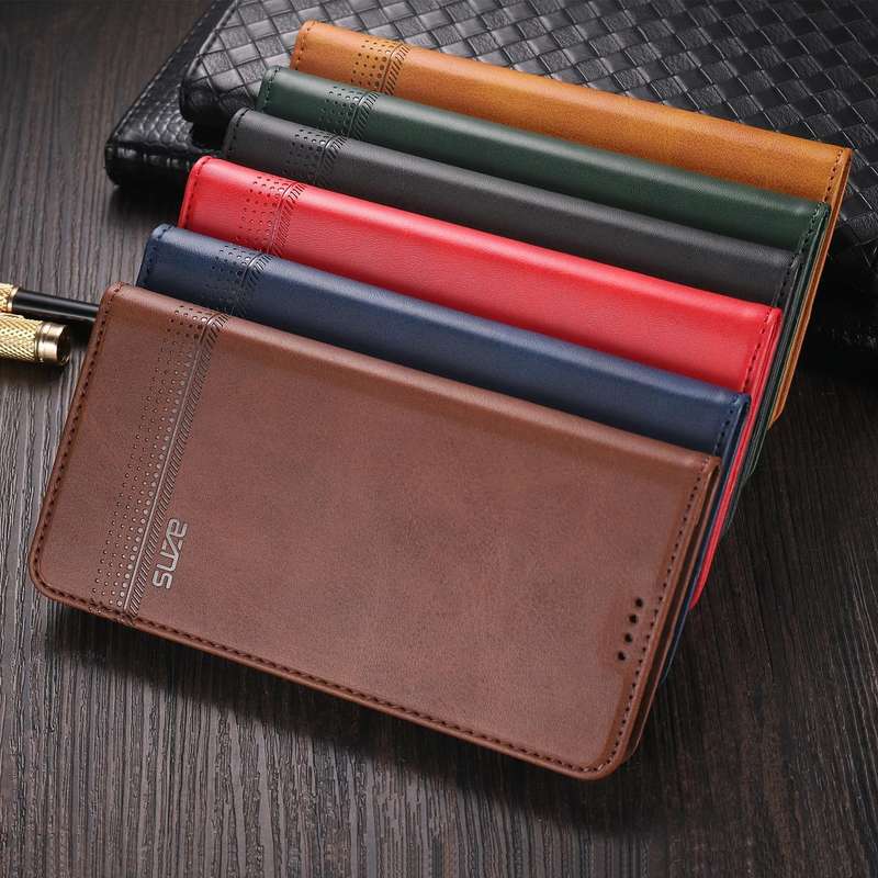 For OPPO A16 AZNS Magnetic Calf Texture Horizontal Flip Leather Case with Card Slots & Holder & W...