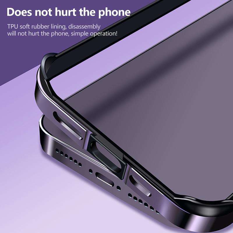 For iPhone 14 TPU + Aluminum Alloy Frame Phone Case(Blue)