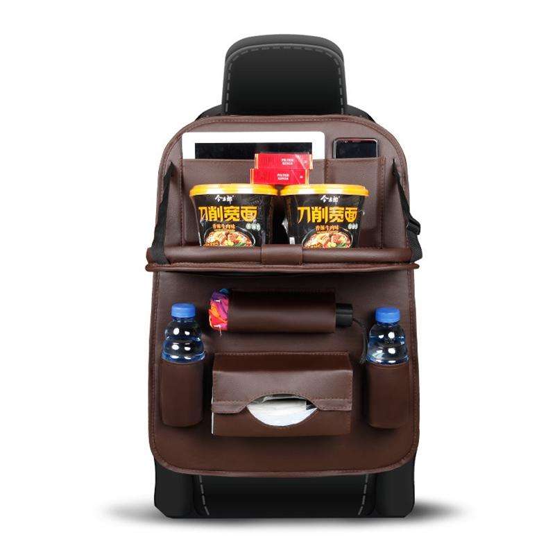Multifunction Car Seat Pockets Folding Storage Bag (Coffee)