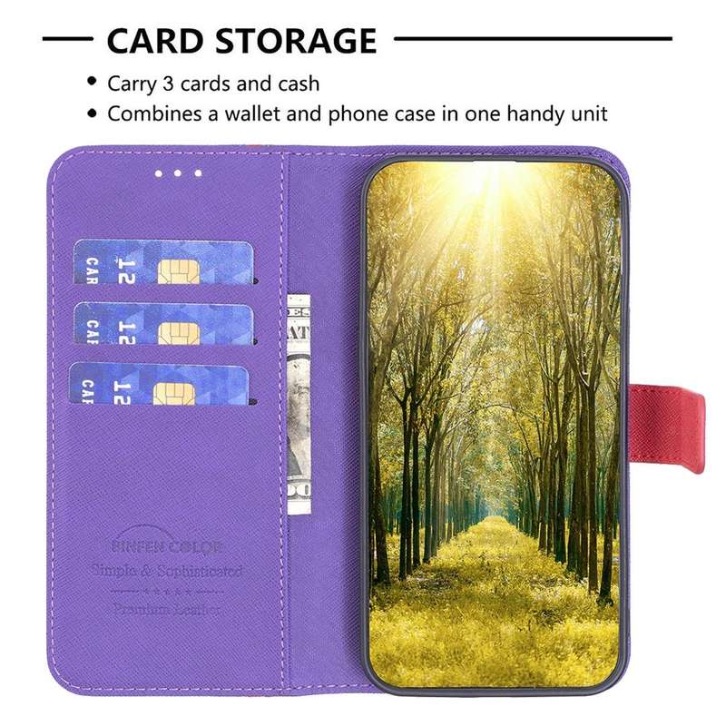 For Xiaomi 12 Lite Color Matching Cross Texture Leather Phone Case(Purple)