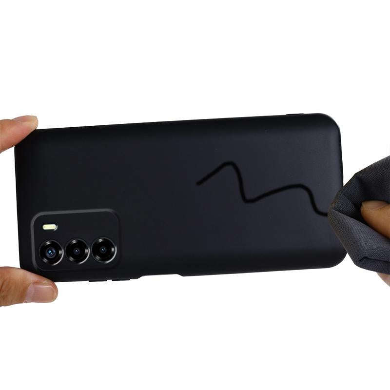 For ZTE Blade V40 Vita Pure Color Liquid Silicone Shockproof Full Coverage Phone Case(Black)